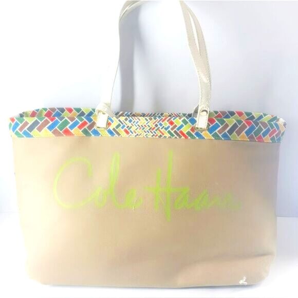 Cole Haan Canvas Leather Tote Bag - Picture 1 of 6